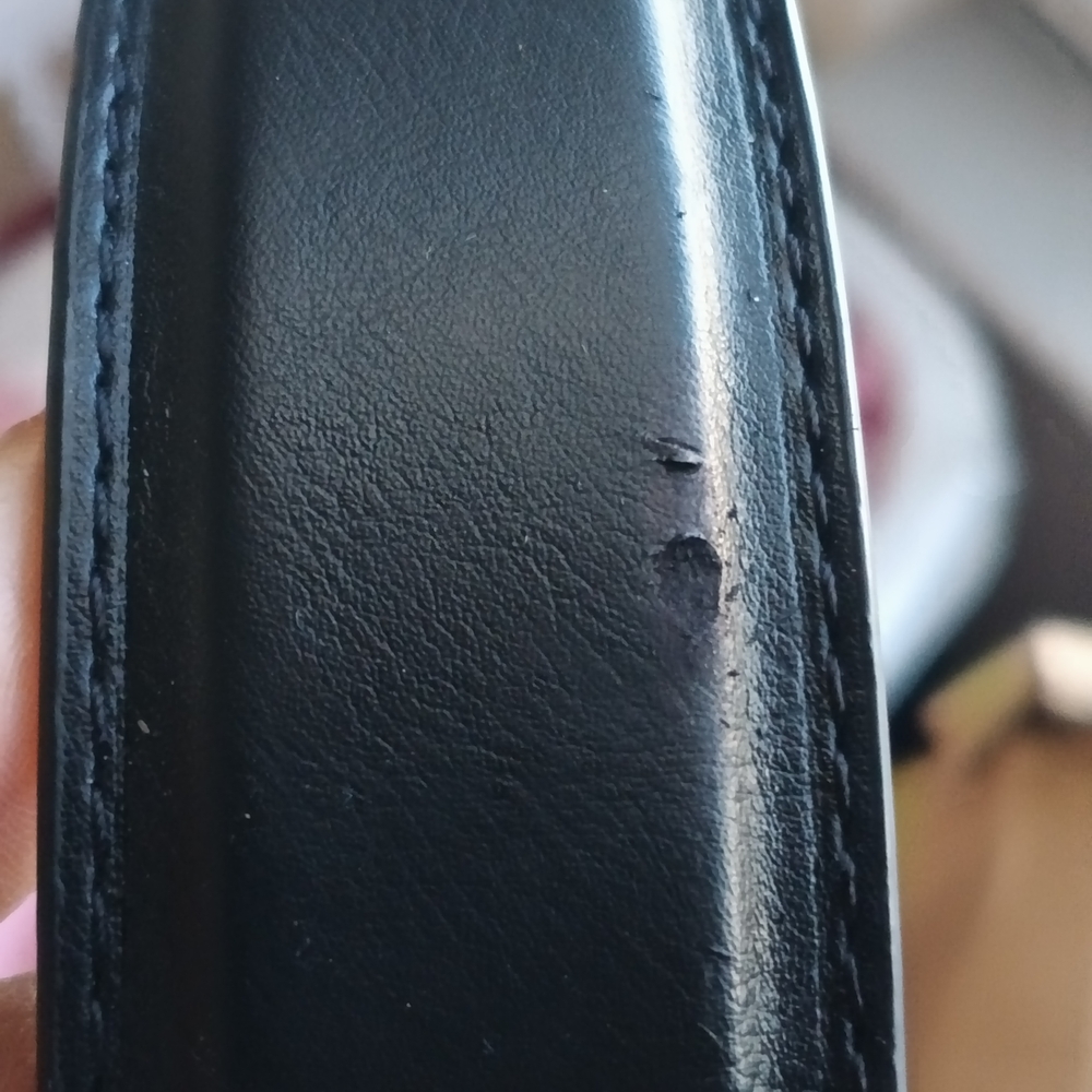 Harbor Bay Men 50-52 Black Leather Belt with Metal Buckle - Picture 3 of 3